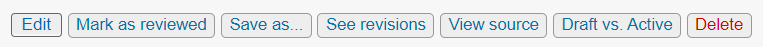 The buttons displayed at the top of the Document Review Screen.